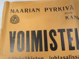 Maarian Pyrkivä - Telinevoimistelukilpailut 1935 Vähäväkisten juhlasalissa, mukana Vipurin Toverti permantovoimistelunäytös