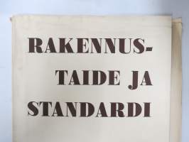 Rakennustaide ja standardi - Jälleenrakentamisen ydinkysymyksiä - Suomen Arkkitehtiliitto, kirjallinen asu: Mika Waltari, erittäin harvinainen