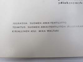 Rakennustaide ja standardi - Jälleenrakentamisen ydinkysymyksiä - Suomen Arkkitehtiliitto, kirjallinen asu: Mika Waltari, erittäin harvinainen