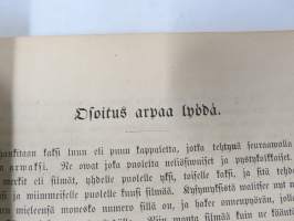 Arpakirja eli Onnenpyörä, huvitukseksi kansalle. Kolmas painos. 1876, erittäin harvinainen, tämä kappale kuulunut kustantajan G.W. Edlundin arkistoon