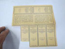 Hangon Elintarvikelautakunnan perunakortti 1918-1919 henkilöille jotka eivät itse viljele perunoita - Livsmedelsnämndens i Hangö Potatiskort