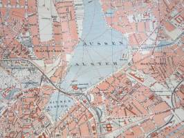 Richter´s Hamburg - Altona und Umgegend. Mit einem grossen Stadtplan und zahlreichen Karten und Plänen. -matkaopas + kartta