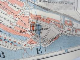 Richter´s Hamburg - Altona und Umgegend. Mit einem grossen Stadtplan und zahlreichen Karten und Plänen. -matkaopas + kartta