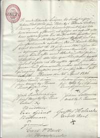 Veroleimapaperi 12  kop kohopainoleima  Kamreeri J C Lanner  Vesileimapaperi  1846