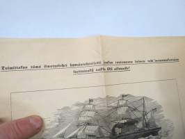 Wene- ja laiwanrakennuskurssi saaristolaisille - Turun Teollisuuskoulu -1800-luvun lopun juliste, ultraharvinainen!