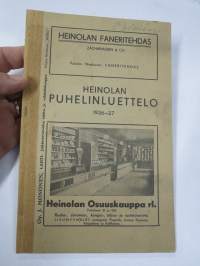 Heinolan puhelinluettelo 1936-37