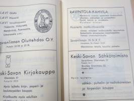 Savonlinnan ja ympäristön puhelinluettelo 1944, sisältää myös erillisen lisäluettelon