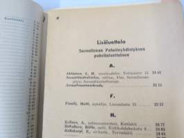 Savonlinnan ja ympäristön puhelinluettelo 1944, sisältää myös erillisen lisäluettelon