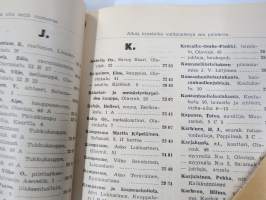 Savonlinnan ja ympäristön puhelinluettelo 1944, sisältää myös erillisen lisäluettelon