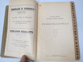 Savonlinnan puhelinluettelo 1937