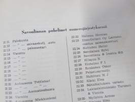 Savonlinnan ja ympäristön puhelinluettelo 1955, sisältää myös erilliset lisälehdet
