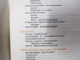 Kuitulevyopas 1951 - Tee se itse kuitulevystä tai huokoisesta kovalevystä, perusteellinen opas rakentajille - valmistajatehtaitten yhteisen yhdistyksen julkaisu