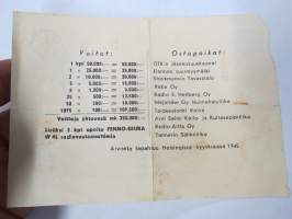 SKP Arpa Kansa Hyväksi - Lott för Folkets Väl 1945 -arpalippu, Suomen Kommunistinen Puolue