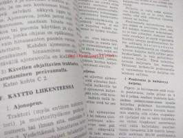 Traktoreita, moottorityökoneita ja moottorikäyttöisiä laitteita koskevia määräyksiä 1958