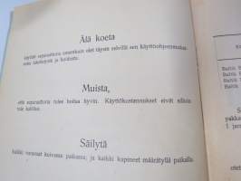Käyttöohje Baltik-Käsiseparaattoreille B10, B21, B22, B23 vuoden 1910 mallit -käyttöohjekirja &amp; varaosaluettelo