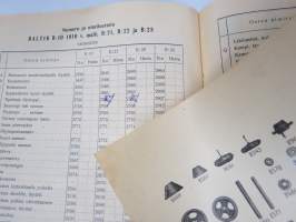 Käyttöohje Baltik-Käsiseparaattoreille B10, B21, B22, B23 vuoden 1910 mallit -käyttöohjekirja &amp; varaosaluettelo