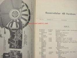 Fordson traktor Reservdelskatalog 15.6.1934 -alkuperäinen varaosaluettelo ruotsiksi