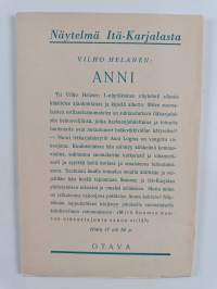 Anni : 1-näytöksinen näytelmä Itä-Karjalasta (signeerattu, tekijän omiste)