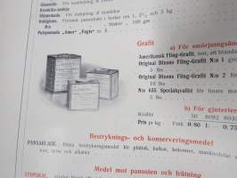 Maskinförnödenheter och Sprutor, Smörjapparater, Armatur, Pumpar, Rör, Verktyg, Transmissioner -kone- ja työkalukuvasto