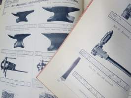 Julius Tallberg - Verktyg, Redskap och maskiner - Katalog nr 2. från år 1905, uskomattoman hieno kuvitettu luettelo erilaisista työkaluista ja tarvikkeista