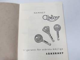 Abloy Säkerhetslås -Abloy-lukkojen esittely ja luettelo vuodelta 1935, ruotsinkielinen
