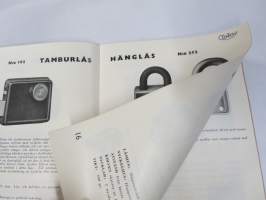 Abloy Säkerhetslås -Abloy-lukkojen esittely ja luettelo vuodelta 1935, ruotsinkielinen