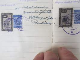 Radco-Jap, nelitahtiräj. moottoripyörä, Kuopion lääni rek. nro K-... -rekisteriote vuodelta 1934, pyörä ollut Enso-Gutzeit Oy:n Joensuun konttorin käytössä