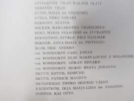 Helsingin yliopisto - Filosofian  Maisteripromootio 31.5.1950; Tervehdys (sisältää promovendien nimilistan) ja erillinen kantaatti