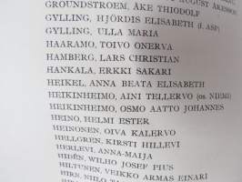 Helsingin yliopisto - Filosofian  Maisteripromootio 31.5.1950; Tervehdys (sisältää promovendien nimilistan) ja erillinen kantaatti