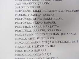 Helsingin yliopisto - Filosofian  Maisteripromootio 31.5.1950; Tervehdys (sisältää promovendien nimilistan) ja erillinen kantaatti