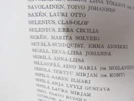 Helsingin yliopisto - Filosofian  Maisteripromootio 31.5.1950; Tervehdys (sisältää promovendien nimilistan) ja erillinen kantaatti