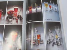 Iittala 1987 -tuoteluettelo, tuotanto mittoineen ja sunnittelijatietoineen, myös taidelasi Aalto ym.