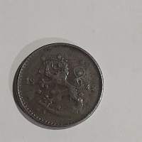 1 markka 1945 lyöty hivenen sivuun