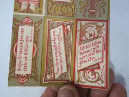 Bedjen för dem.., Jesu Kristi Guds son..., Söden det ofvantill är... -ruotsinkielisiä uskonnollisia mietelauseita, painovuosi 1877 / 78