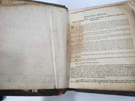 BIBLIA 1845, Se on: Koko Pyhä Raamattu Suomexi; Alku-Raamattuin Hebrean ja Grekan jälkeen wastauudesta ojettu:... (kohteesta on 36 kuvaa)