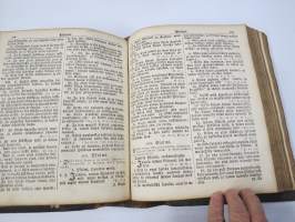 BIBLIA 1845, Se on: Koko Pyhä Raamattu Suomexi; Alku-Raamattuin Hebrean ja Grekan jälkeen wastauudesta ojettu:... (kohteesta on 36 kuvaa)
