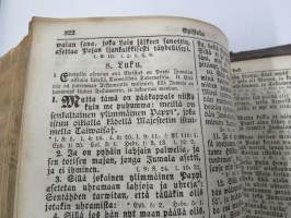 BIBLIA 1845, Se on: Koko Pyhä Raamattu Suomexi; Alku-Raamattuin Hebrean ja Grekan jälkeen wastauudesta ojettu:... (kohteesta on 36 kuvaa)