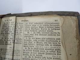 BIBLIA 1845, Se on: Koko Pyhä Raamattu Suomexi; Alku-Raamattuin Hebrean ja Grekan jälkeen wastauudesta ojettu:... (kohteesta on 36 kuvaa)