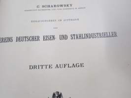 Musterbuch für Eisen-Constructionen -teräsrakennetekniikkaa; kuvia, taulukoita, selostuksia yms, saksankielinen