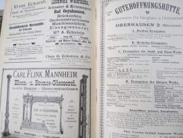 Musterbuch für Eisen-Constructionen -teräsrakennetekniikkaa; kuvia, taulukoita, selostuksia yms, saksankielinen