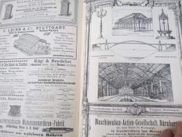 Musterbuch für Eisen-Constructionen -teräsrakennetekniikkaa; kuvia, taulukoita, selostuksia yms, saksankielinen