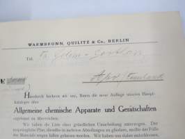 Chemie - Warmbrunn, Quilitz &amp; Co - Apparatebau Anstalt -kemianalan kojeita ja laitteita, kuvasto, saksankielinen