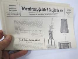 Chemie - Warmbrunn, Quilitz &amp; Co - Apparatebau Anstalt -kemianalan kojeita ja laitteita, kuvasto, saksankielinen
