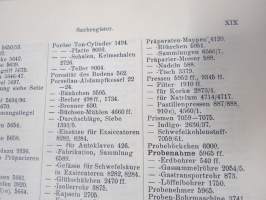 C. Gerhardt Preisverzeichnis über Chemische Apparate und Gerätschaften -kemianalan kojeita ja laitteita, kuvasto, saksankielinen