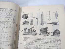 C. Gerhardt Preisverzeichnis über Chemische Apparate und Gerätschaften -kemianalan kojeita ja laitteita, kuvasto, saksankielinen