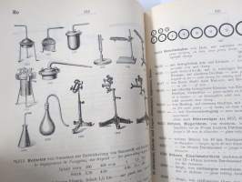 C. Gerhardt Preisverzeichnis über Chemische Apparate und Gerätschaften -kemianalan kojeita ja laitteita, kuvasto, saksankielinen