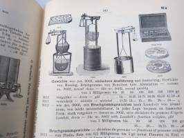 C. Gerhardt Preisverzeichnis über Chemische Apparate und Gerätschaften -kemianalan kojeita ja laitteita, kuvasto, saksankielinen