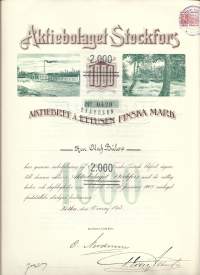 Stockfors Ab, 2000 mk osakekirja, Loviisa 1903