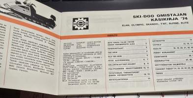 SKI-DOO  1974 OMISTAJAN KÄSIKIRJA.