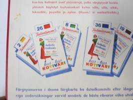 Kas-Kas kotiväri-Hemfärg - Värikartta / Färgkarta, värit sommitellut tekstiilitaiteilija Elsa Kallio